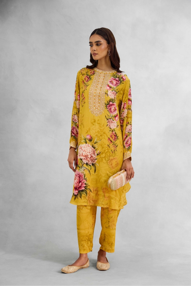 Mustard Yellow Floral Co-Ord Set