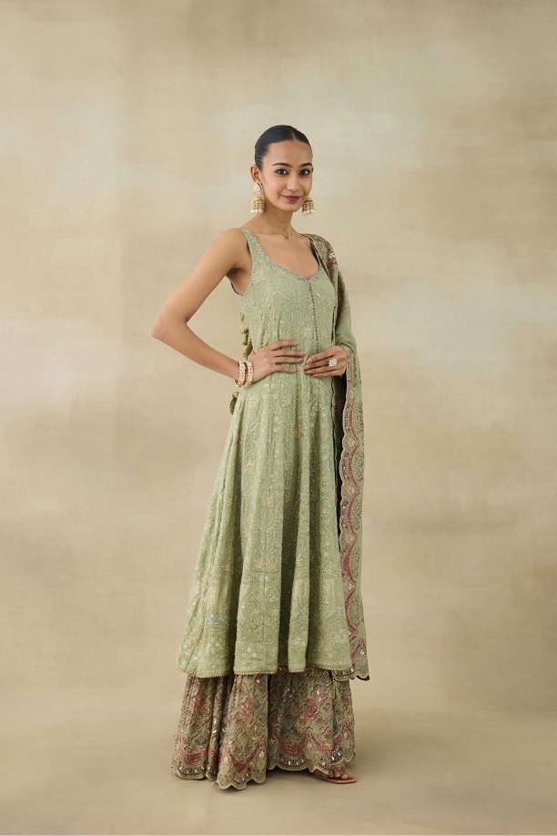 Pistachio Green Anarkali Set