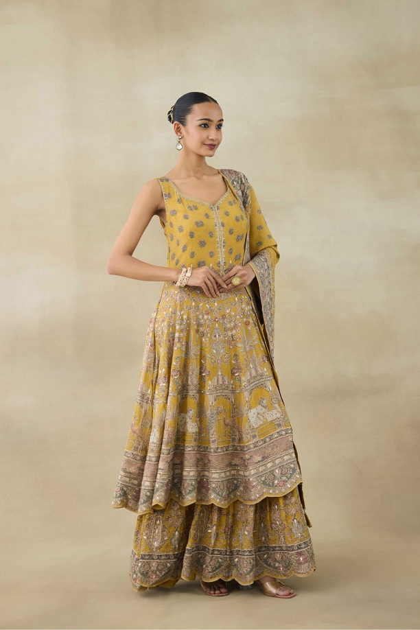 Misty Yellow Anarkali Set