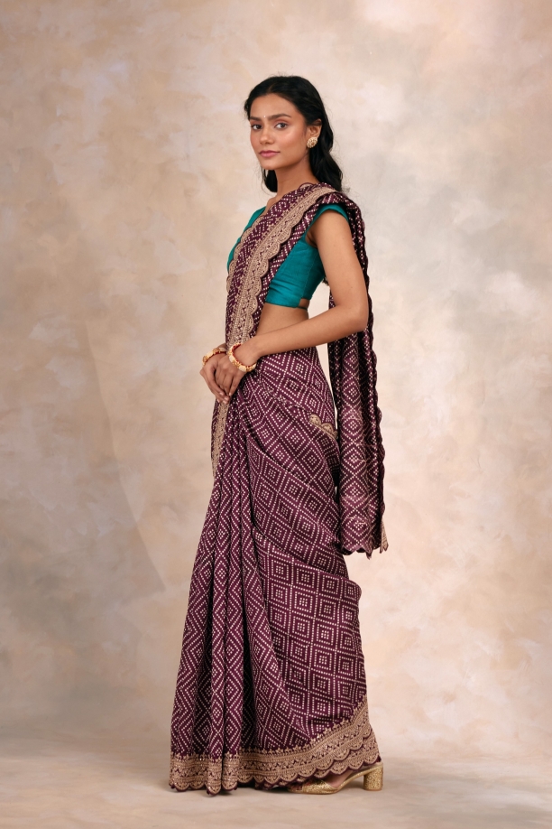 Buy authentic Gujrati bandhani pure cotton saree online - AMOUNEE – AMOUNEE  - Handloom & Handicraft