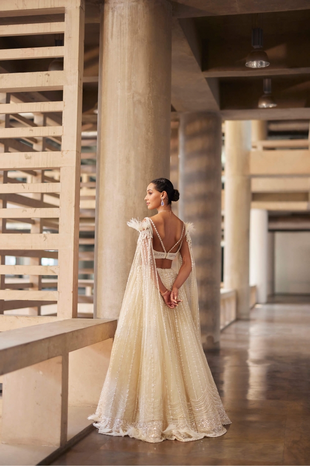 White Peacock Lehenga