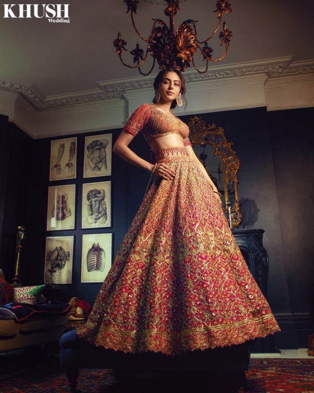 Fuchsia Organza Lehenga