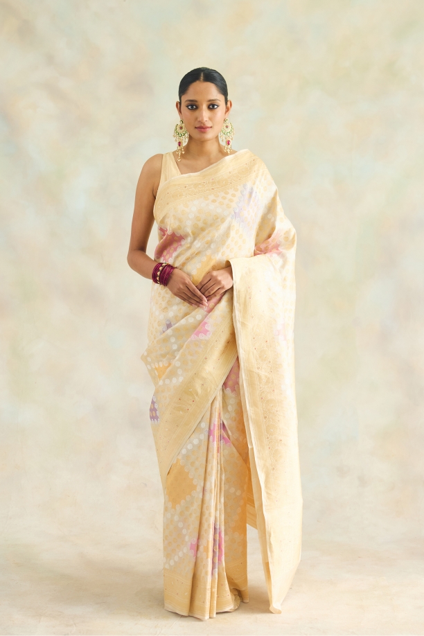 Medieval Gold Rangkaat Tissue Silk Saree