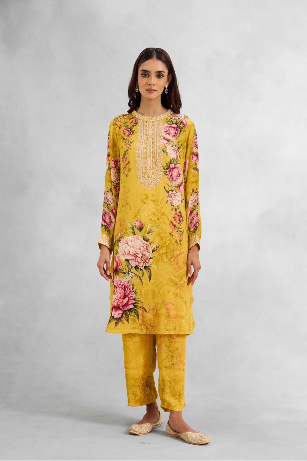 Mustard Yellow Floral Co-Ord Set