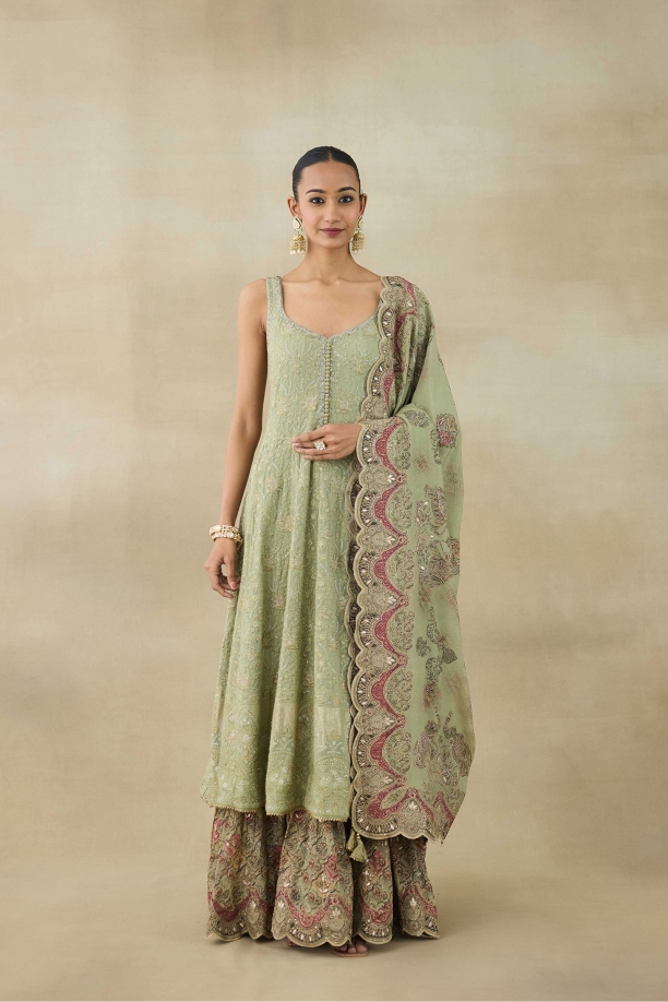 Pistachio Green Anarkali Set