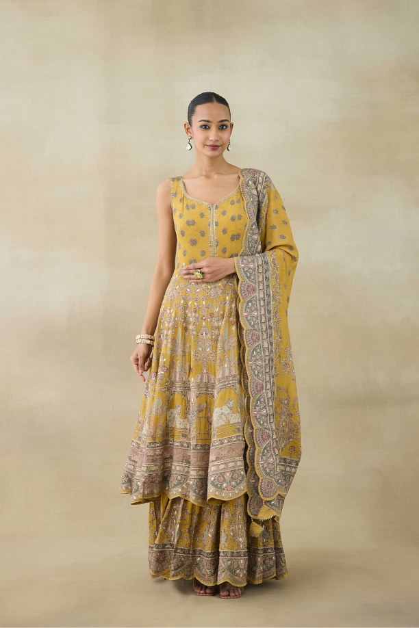 Misty Yellow Anarkali Set