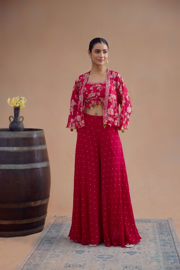 Hot Pink Sharara Set