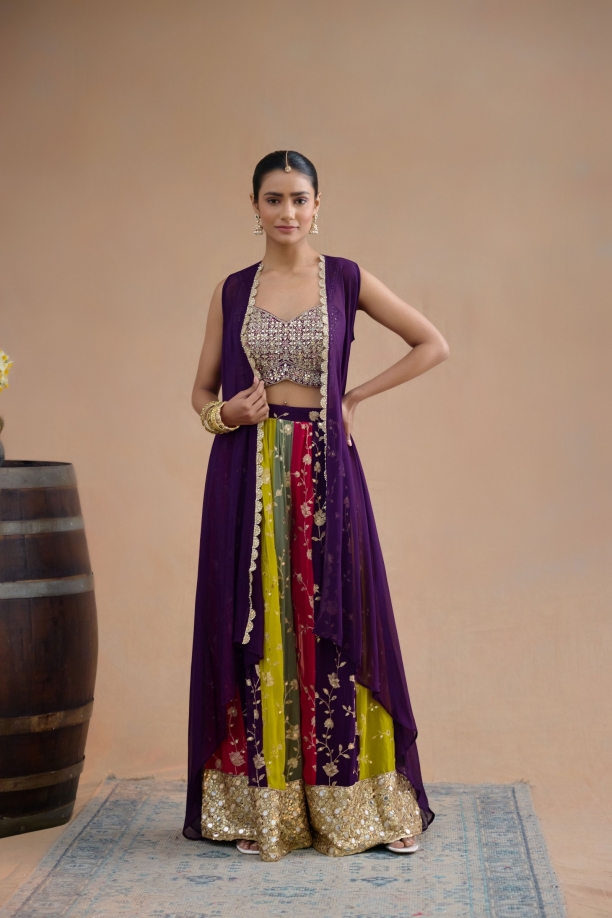 Amethyst purple sharara set