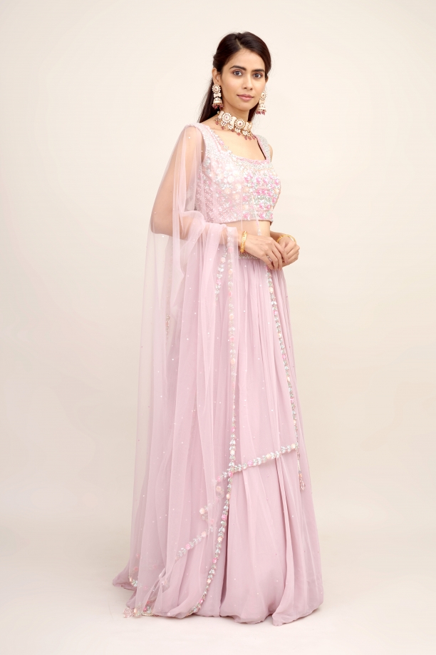 Orchid Bloom Georgette Lehenga