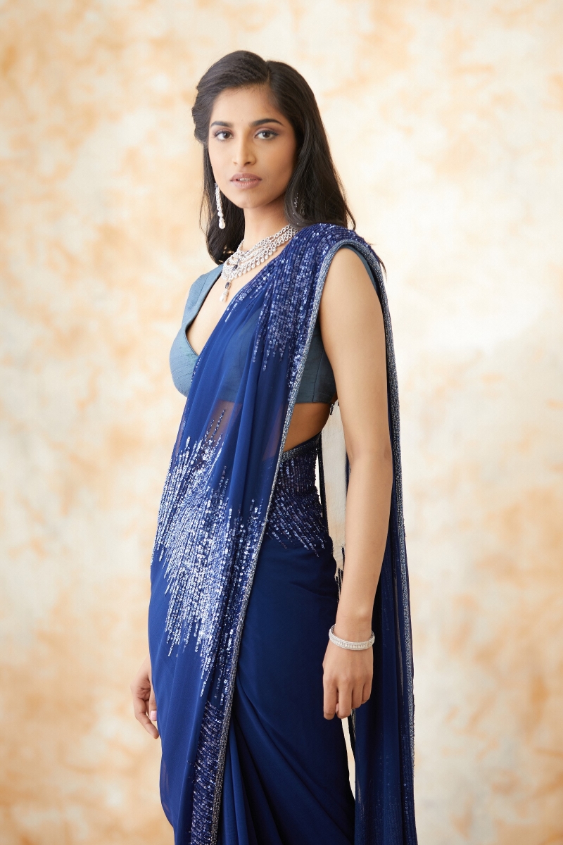 Sky Blue And Pink Soft Silk Saree With Saree Blouse ( sn18 ) - ePika India