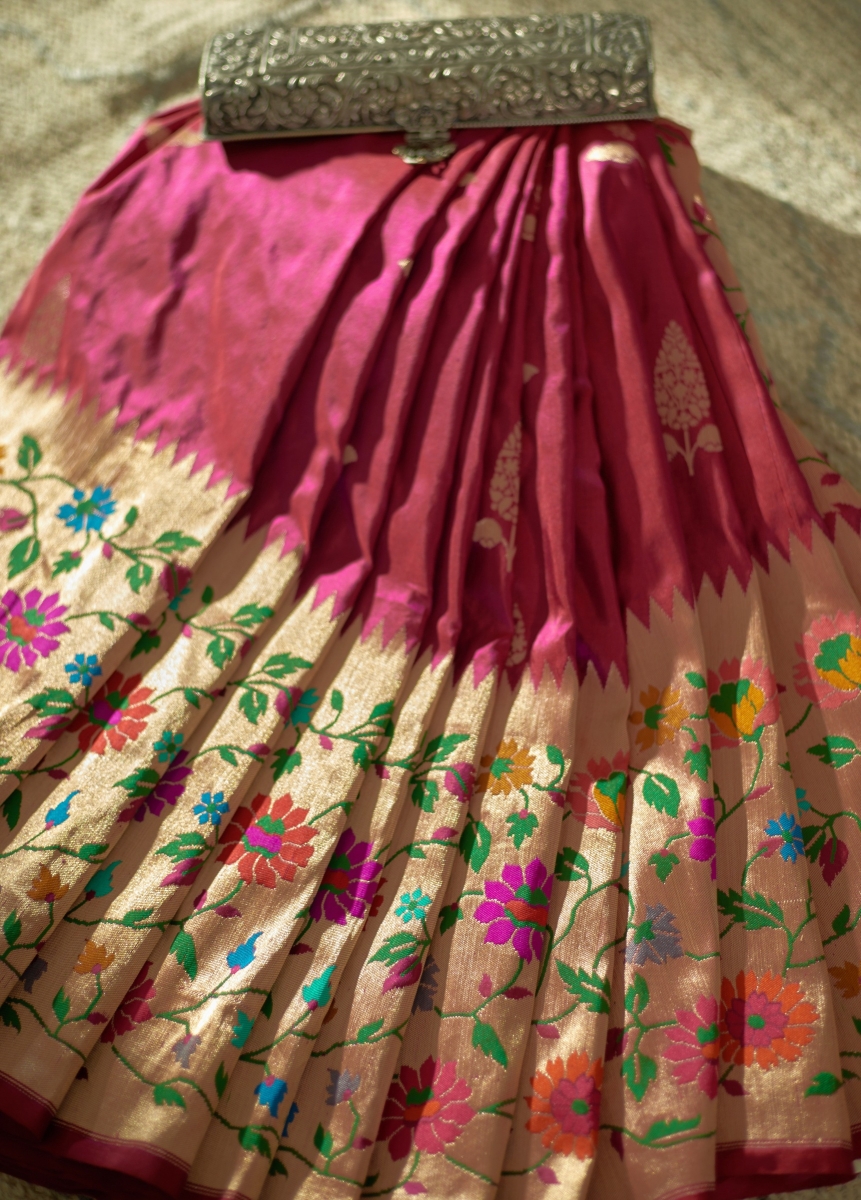 Ikkat pattu lehangas | ikkat silk lehenga cloth with all over pochampally  design online from weavers | IKPL0000166