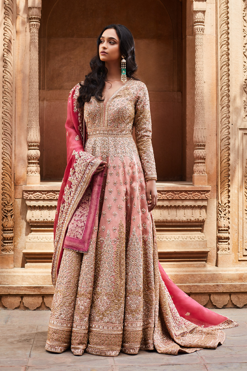 Fuchsia Pink Color Wedding Jacket Lehenga – Panache Haute Couture