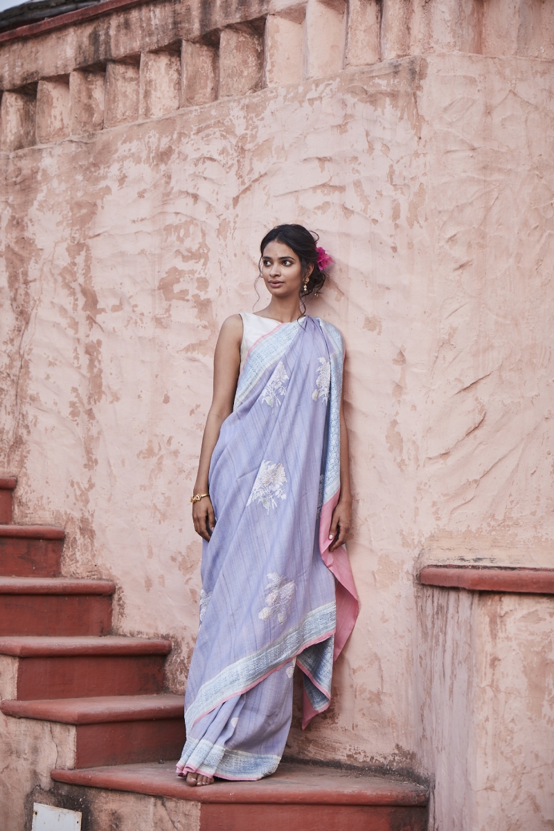 Best Selling | Lavender Brasso Plain Saree and Lavender Brasso Plain Sari  Online Shopping