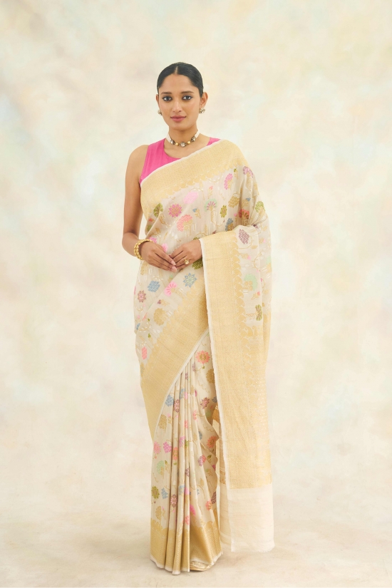 Beige Pure Handloom Munga Tussar