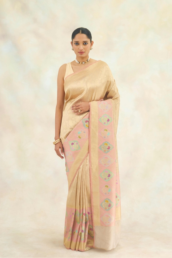 Molten Gold Tissue Silk Saree