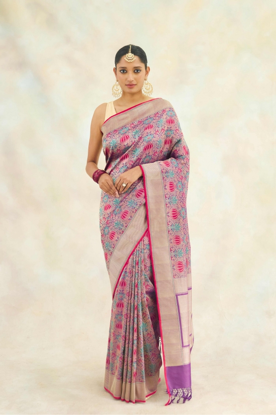 Tourmaline Purple Katan Silk Saree