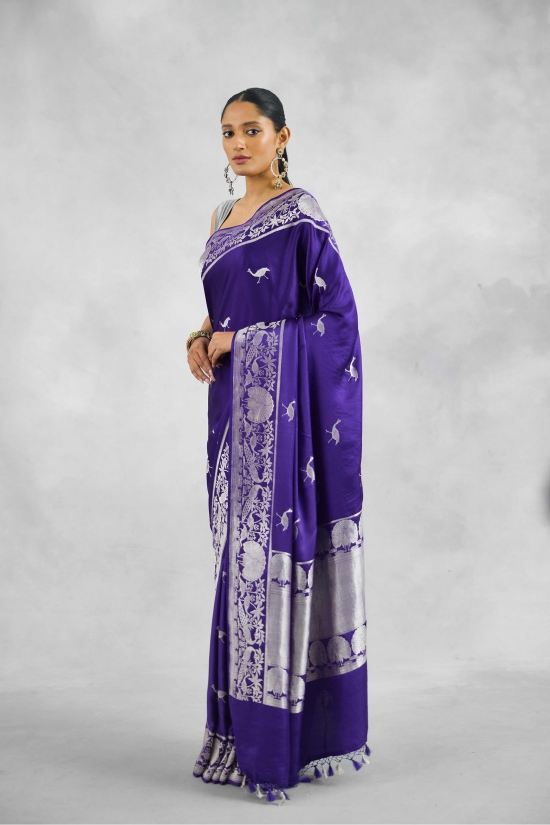 Amethyst Violet Mashru Silk Saree