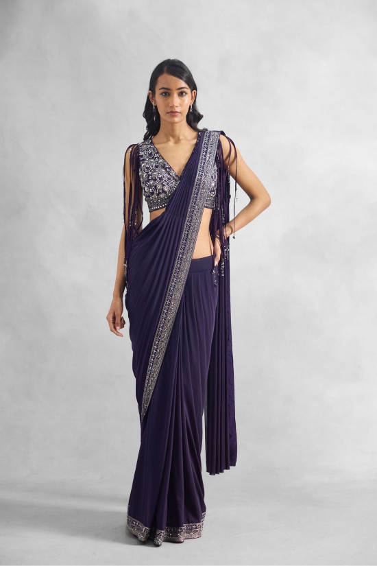 Ultra Violet Drape Saree