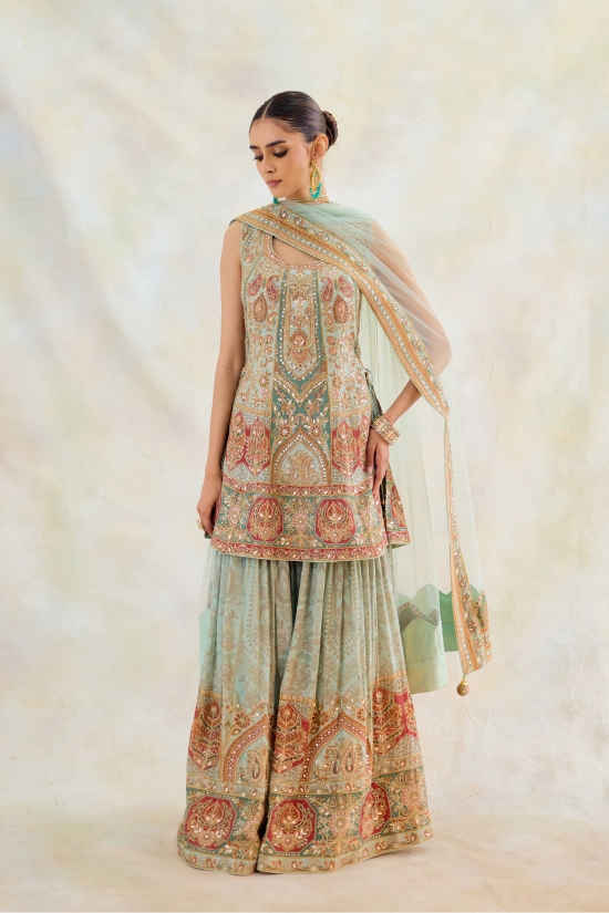 Pistachio Green Sharara Set 