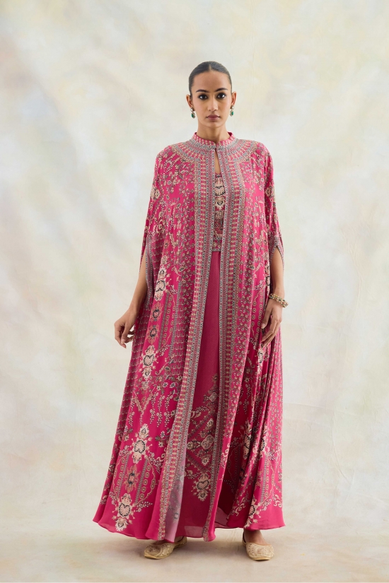 Claret Pink Kaftan Set 