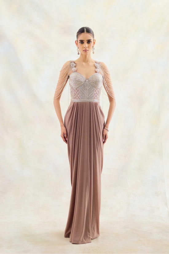 Mocha Net Gown 