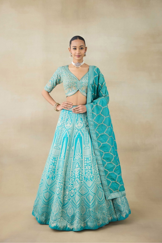 Aqua Blue Lehenga Set 