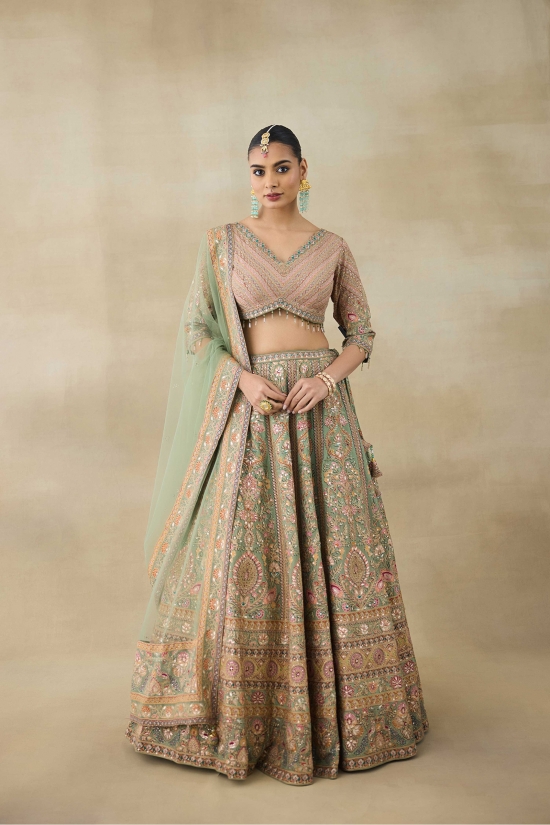 Mint Green  Lehenga Set 