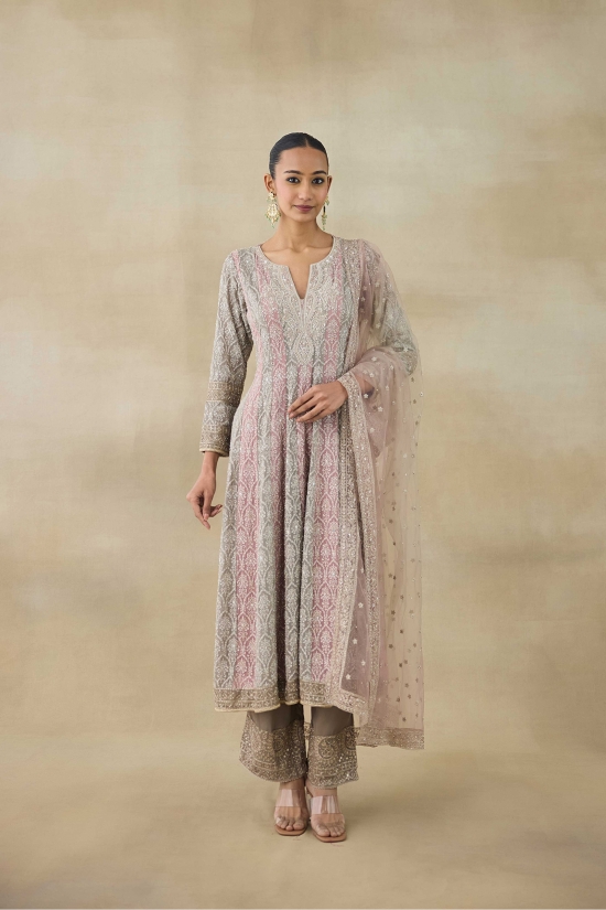 Dim Grey Georgette Suit Set