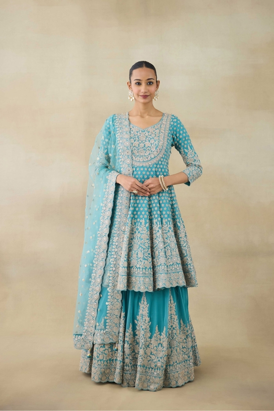 Mint Blue Lehenga Set 