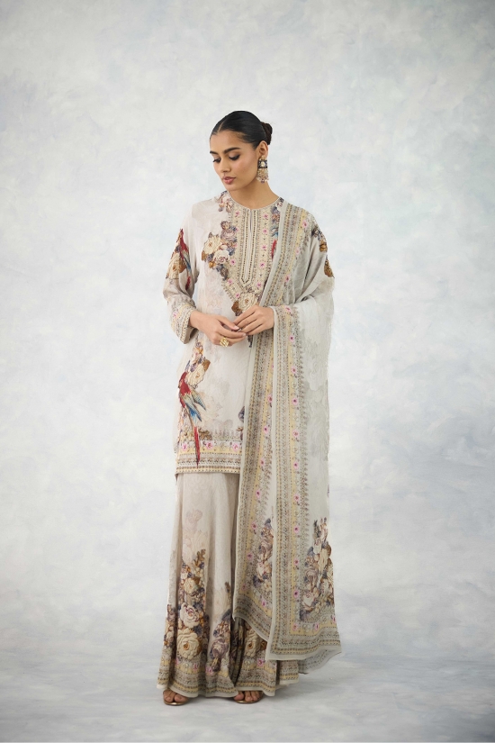 Ivory Blossom Sharara Set