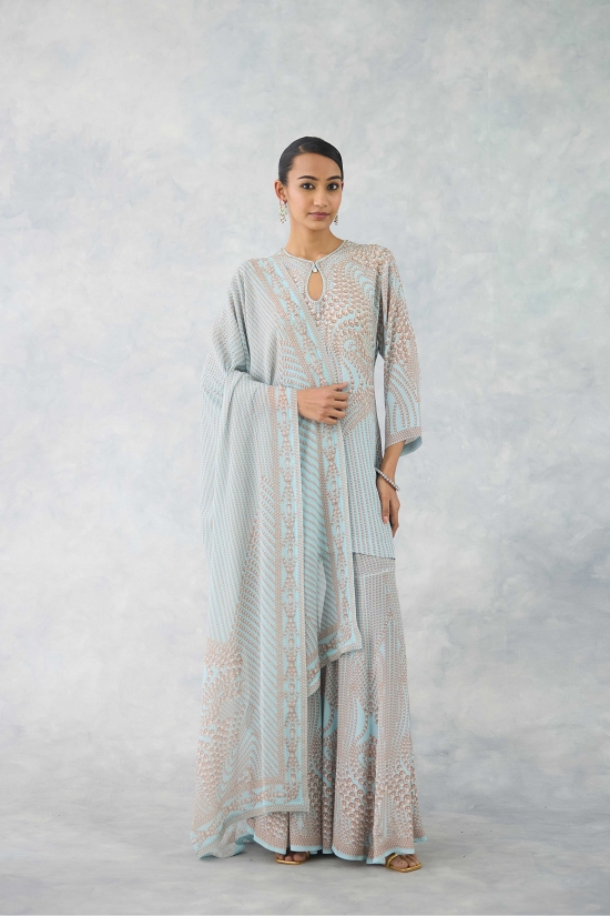 Frost Blue Sharara Set