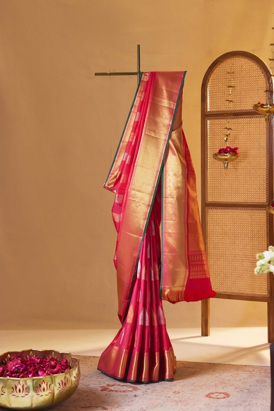 Magenta Pink Kanjivaram Silk Saree