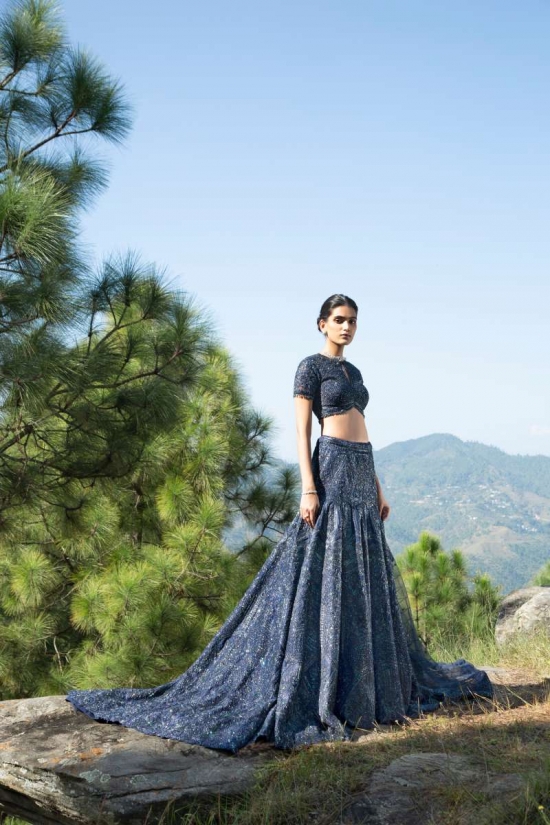 Midnight Blue Sorbet Lehenga