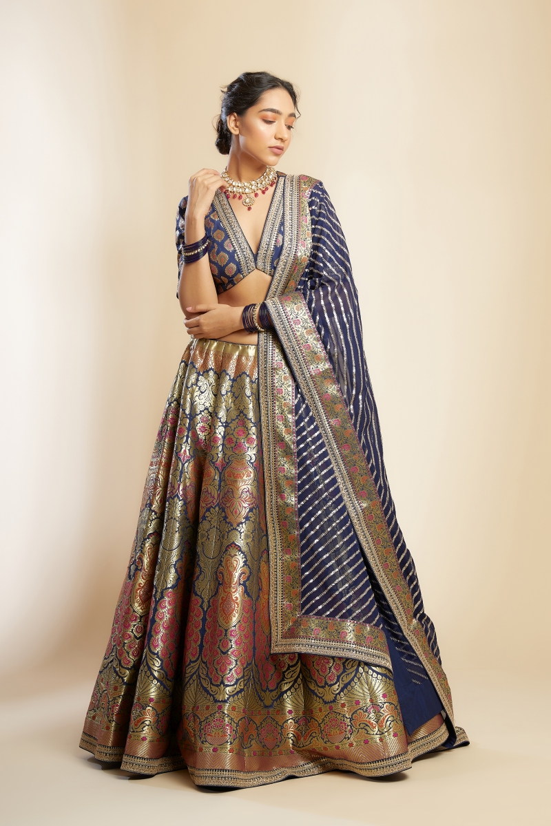 Designer Banarasi Silk(Jacquard) Lehenga Choli - Stylecaret.com