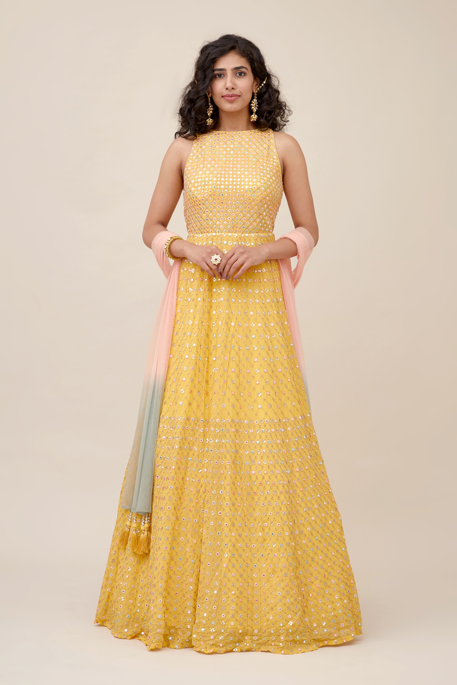 Buy Yellow Anarkali Suit For Haldi Function | Appelle Fashion