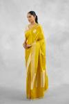 British Yellow Crepe Saree