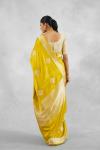 British Yellow Crepe Saree