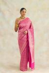 Cerise Pink Handlom Katan Silk Saree