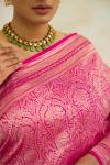 Cerise Pink Handlom Katan Silk Saree