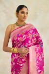 Fuscia Pink Handloom Katan Silk Saree