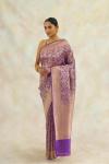 Plum Violet Handloom Katan Silk Saree