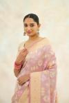 Bubblegum Pink Tanchoi Tissue Silk Saree