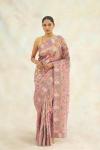 Metallic Pink Hand Embroidered Saree