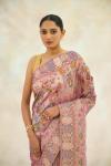 Metallic Pink Hand Embroidered Saree