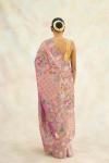 Metallic Pink Hand Embroidered Saree