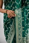 Bottle Green Mashru Silk Saree