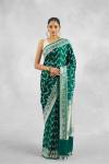 Bottle Green Mashru Silk Saree