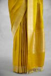 British Yellow Crepe Saree