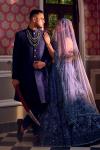 Navy Blue silk Sherwani set