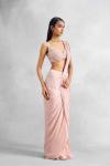 Powder Pink Satin Drape Saree